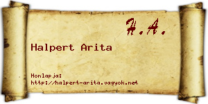Halpert Arita névjegykártya
